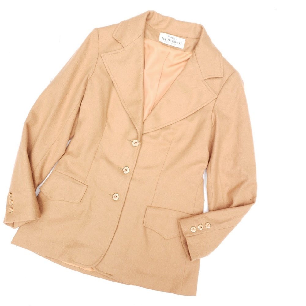 Vintage Beige Wool Blazer Jacket